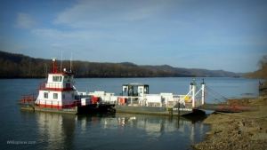 Ferry on the Ohio River at Sistersville, WV, Tyler County, Mid-Ohio Valley Region