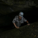 Young caver at Stillhouse Cave near Sinks of Gandy, Osceola, WV, Randolph County, Caving in Allegheny Highlands Region