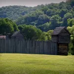 Palisade at Pricketts Fort State Park, Mount Harmony, WV Marion County, Monongahela Valley Region