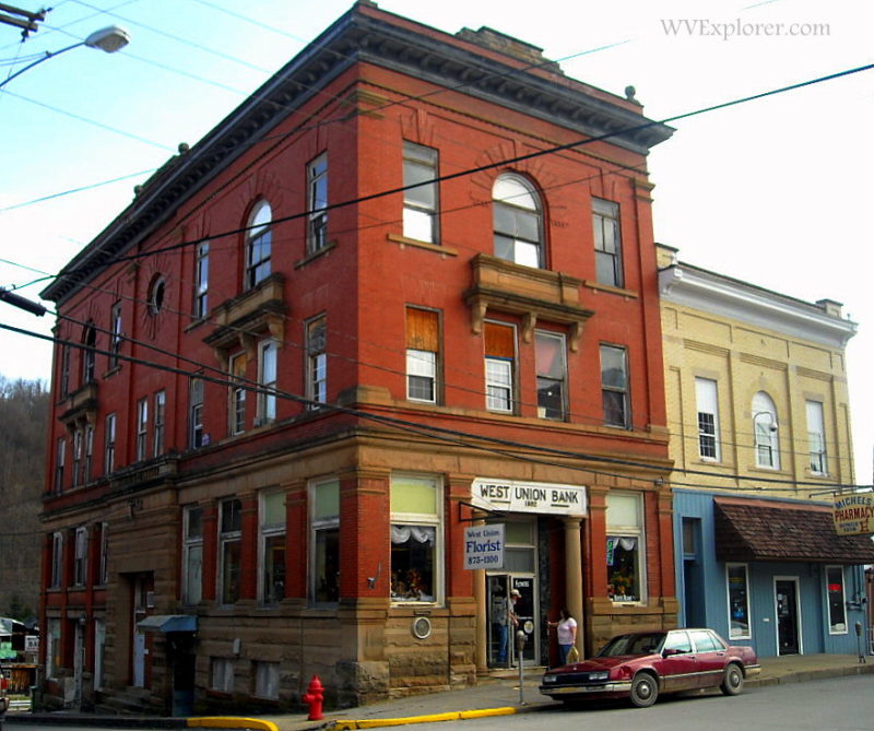 Old bank building at West Union