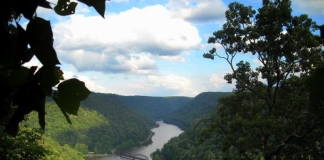 Overlook of New River at Hawks Nest State Park, Ansted, WV, Fayette County, New River Gorge Region