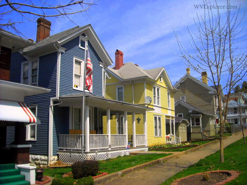 Brightly painted homes at Hinton