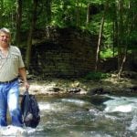 Dave Sibray at ruins near Beckley, WV, Raleigh County, New River Gorge Region