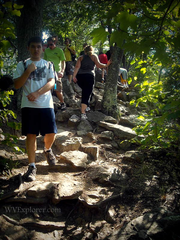 Hikers atop Seneca Rocks