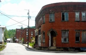 Old store buildings at Worthington, WV, Marion County, Monongahela Valley Region