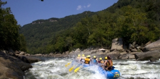 Rafters in lower New River Gorge, ACE Adventure Resort