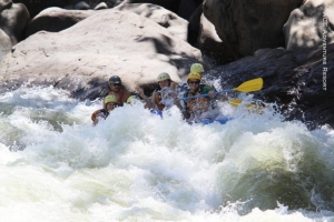 Banking through a New River rapid, ACE Adventure Resort