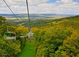 View from ski lift at Canaan Valley State Park, Tucker County, Allegheny Highlands Region