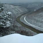 Snow on New River at Grandview, New River Gorge National Park and Preserve, New River Gorge Region