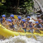 Eight rafters in raft on New River, Adventures on the Gorge