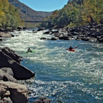 Kayakers in the New RIver Gorge. Rivers, New River Gorge Region