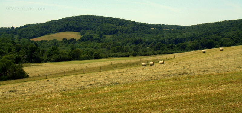 Hay bales in a Preston County pasture