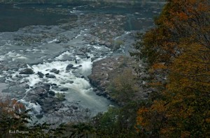 Sandstone Falls from Chestnut Mountain, Summers County, New River Gorge Region
