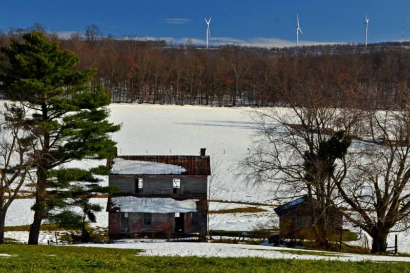 Wind turbines in Allegheny Highlands Region