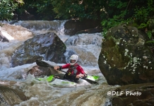 Kayaker on Deckers Creek, Morgantown, West Virginia, Monongalia County, Monongahela Valley Region