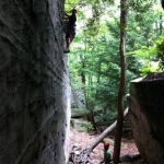 Climbing Mister Clean. Coopers Rock Climbing Area, Coopers Rock State Forest