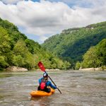 Paddler enters pool on lower New River