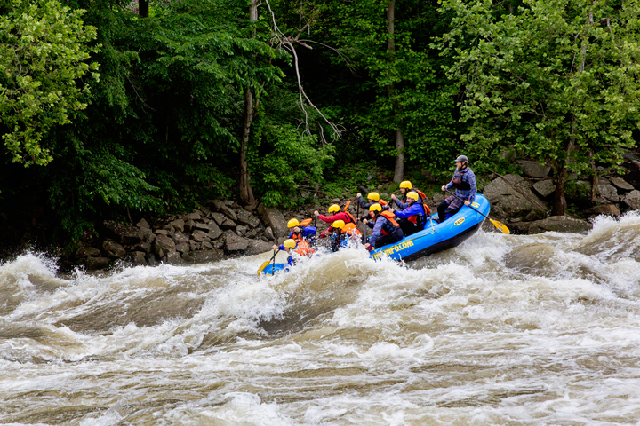 Rafters mount a wave on Gauley River
