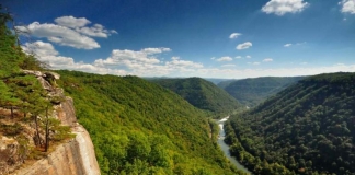 New River from Thunder Buttress, Fayette County, New River Gorge Region