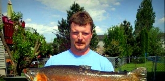 Eric Files displays record rainbow trout