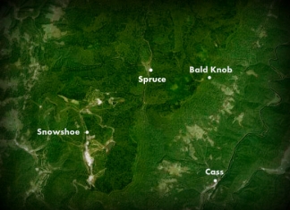 Map showing Spruce on Shavers Fork