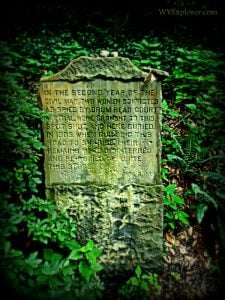 The monument along Charleston's Carriage Trail states that two women convicted as Civil War spies were executed and buried nearby. Historians continue to debate the evidence behind the long-accepted account.