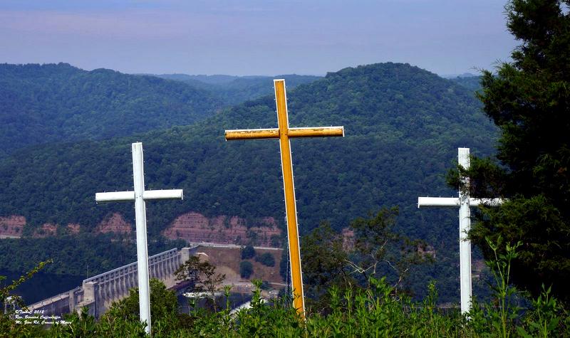 Mount Zion Crosses above New River at Bellepoint, West Virginia