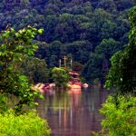 Crosses in the Kanawha River at Gauley Bridge, West Virginia