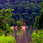 Crosses in the Kanawha River at Gauley Bridge, West Virginia
