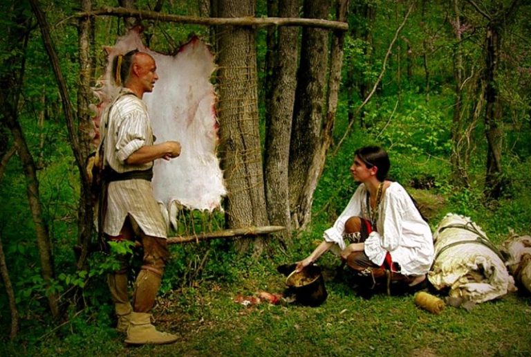 Ostenaco prepares for council on New River, West Virginia