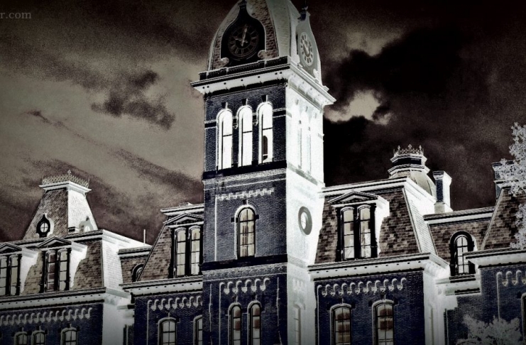 Woodburn Hall in inverted color