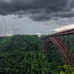 Lightning near New River Gorge Bridge