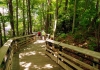 A boardwalk leads visitors from the Canyon Rim Visitor Center to views of the New River Gorge Bridge.