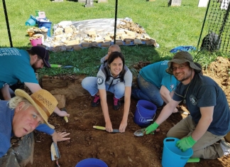 Americorps members assist at an archaeological site in West Virginia