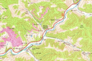A section of a 1964 map shows Pickle Street.
