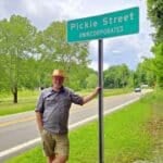 David Sibray visits Pickle Street on U.S. Route 33 along Leading Creek in Lewis County, West Virginia.