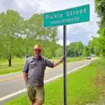 David Sibray visits Pickle Street on U.S. Route 33 along Leading Creek in Lewis County, West Virginia.