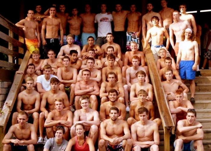 Ohio State University students at River Expeditions Ohio State U. students gather for a group portrait after a rafting trip with River Expeditions