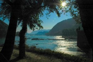 The Shenandoah River sweeps toward its confluence with the Potomac.
