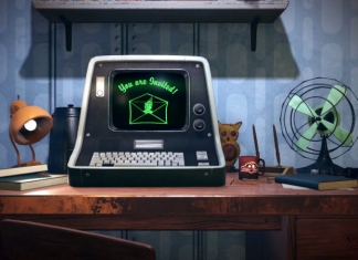 A desk featured in Fallout 76 includes a console reminiscent of the '70s and an early 20th-century fan.