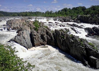 The Potomac River thunders though its Great Falls near Washington, D.C.