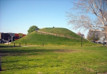 The South Charleston Mound, or Criel Mound, rises above central South Charleston.