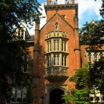 Central entrance to Old Main at Bethany