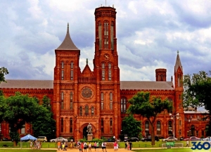 Selective symmetry is also employed in the Smithsonian Castle. Image from Destination360.com.