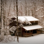 Cabin at River Expeditions in winter