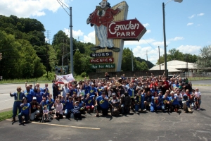 Fans of the Fallout 76 video game gather at Camden Park. Photo courtesy Brandon Helmes.