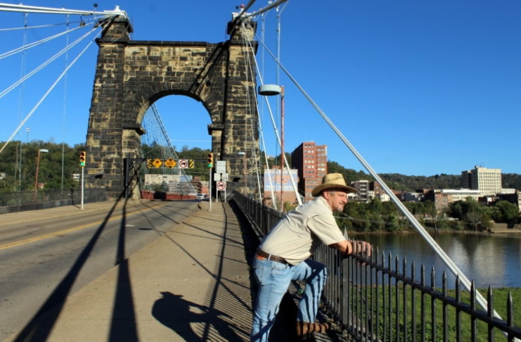 David Sibray reflects on the diversity of Wheeling, West Virginia, while visiting the Wheeling Suspension Bridge.