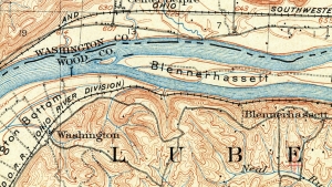 Section of 1905 U.S. Geologic Survey Map showing Coal Hollow, site of the legendary Coal Holler Treasure.
