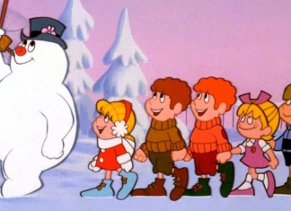 Frosty the Snowman leads a group of children in the 1969 animated Christmas television special b Rankin/Bass Productions.
