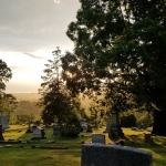 Large trees shade a West Virginia cemetery